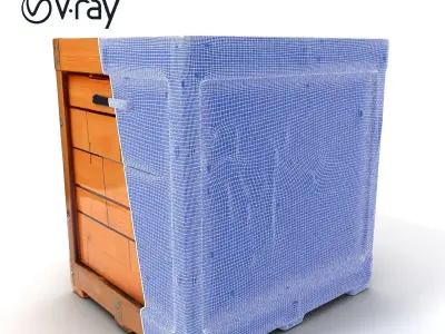 Urban Wooden Crate Model Pack with Graffiti Low-poly 3D model