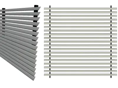 Exterior Aluminium Sun Screen Fixed Louvres 3D model