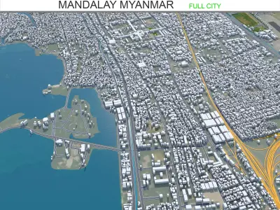 Mandalay Myanmar Burma 30km Low-poly 3D model