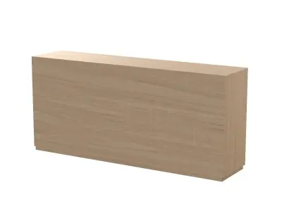 Lemy Rustic Lodge Brown Wood Clear Glass Rectangular 4 Door 3D model