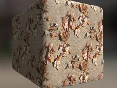 Leafy Concrete Seamless Material Texture