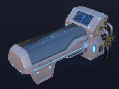 Sci-Fi Cryopod   Low-poly 3D model