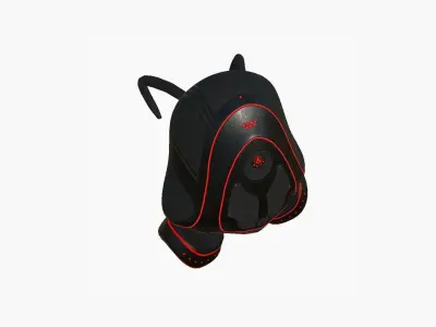 SciFi Backpack H08 Black Red - Fashion Character Design Low-poly 3D model