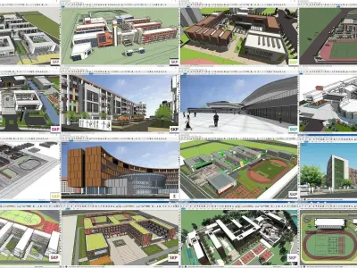 Collection 65 Sketchup School and University models 3D Model Pack