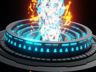 Sci fi  Light Beams  3D model