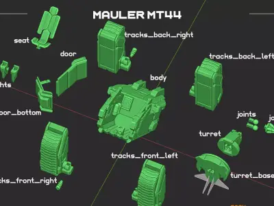 Mauler vehicle scifi 3D print model