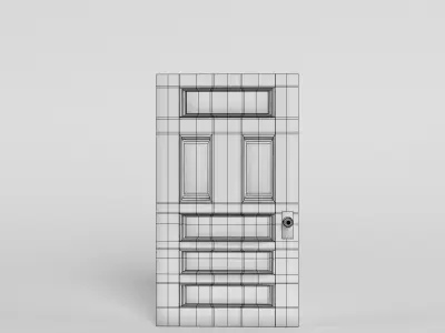 Game Ready Door wooden Low-poly 3D model purchase