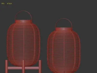 Bamboo Lanterns 02 3D model