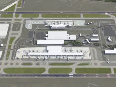 Raleigh - Durham Airport - RDU Low-poly 3D model