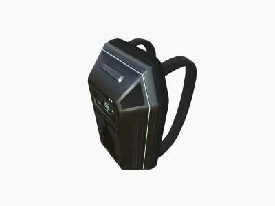 SciFi Backpack E01 Dark Metal - Fashion Character Design Low-poly 3D model
