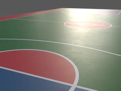 PBR Basketball Court Floor Low-poly 3D model