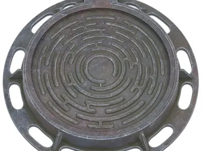 Sewer hatch Low-poly 3D model