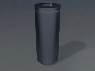 Round metal litter bin with ashtray gray 840x325 Low-poly 3D model