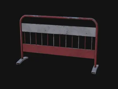 Traffic barrier Low-poly 3D model
