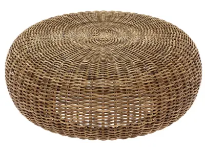 Round rattan pouf california 3D model