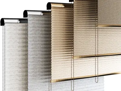 Roman Pleated Blinds Low-poly 3D model