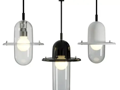 Hats pendant light Collection by deFORM for Lasvit Low-poly 3D model