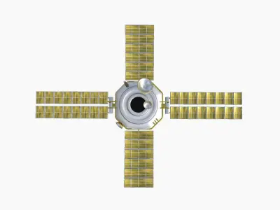 Satellite H02 White Gold - SciFi Space Design Low-poly 3D model