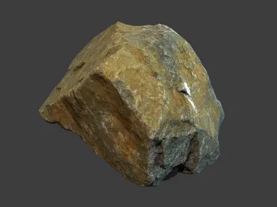 Boulder 2 rock Low-poly 3D model
