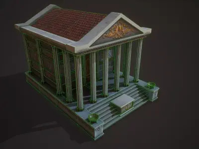 Roman Greek Temple Low-poly 3D model
