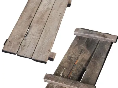  Wooden bridge  Low-poly 3D model