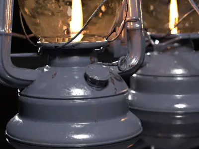 Oil Lamp Lantern Game Ready Low-poly 3D model