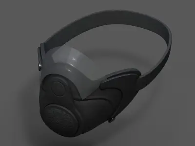 Gas mask protection futuristic technology fantasy  Low-poly 3D model