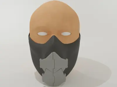 Mask  hinges with opening mechanism 3D print model
