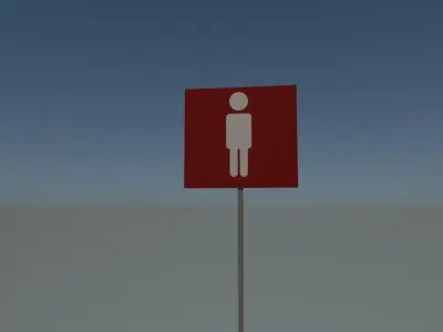 Person sign  Free low-poly 3D model