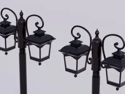 Street elements pack 3D model