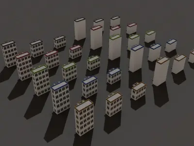 Cartoon Building Low Poly Building J 30 Variant Low-poly 3D model