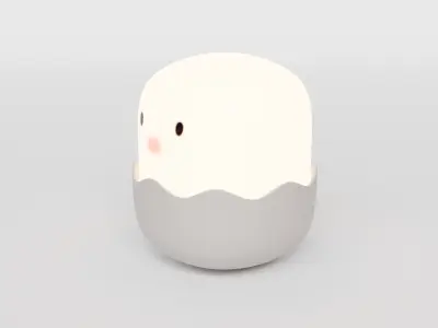 Cute Egg Shell Lamp Table Lamp 3D model