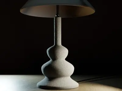 White stone table lamp 3D model