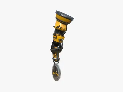 Robotic Arm A03 Yellow - Character Design SciFi Low-poly 3D model