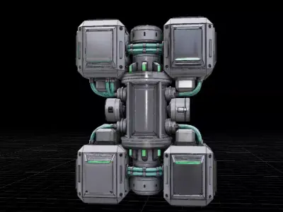 Sci-Fi Power Generator Core Futuristic Energy 3D Model Low-poly 3D model