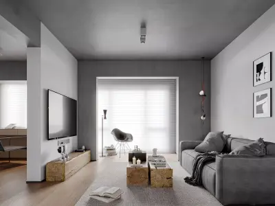 modern public housing interior design 3d model 3D model