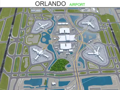 Orlando Airport 15km Low-poly 3D model