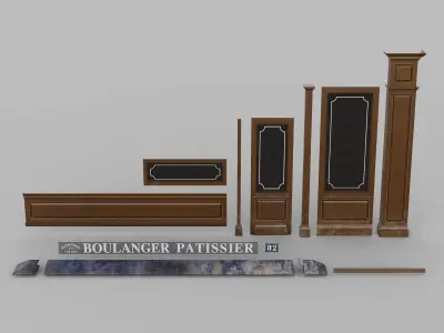 French shop  Low-poly 3D model