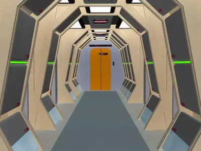 Futuristic Hallways 3D model