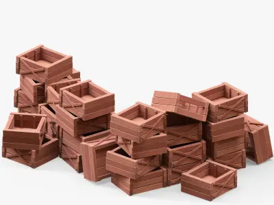 Wooden Boxes  3D model