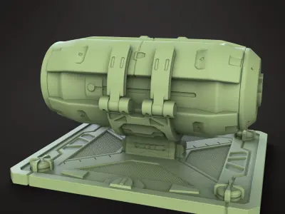 sci fi container v1 highpoly zbrush model 3D model