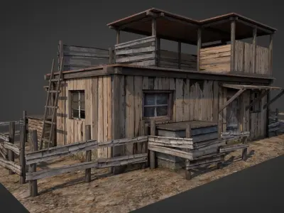 Anatolian Village Shack 1 Low-poly 3D model