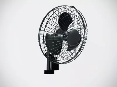 Black Wall Fan 3D model