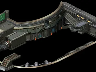 Sci Fi Building- Aerial port 3D model