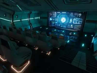 Sci Fi Movie theater Low-poly 3D model