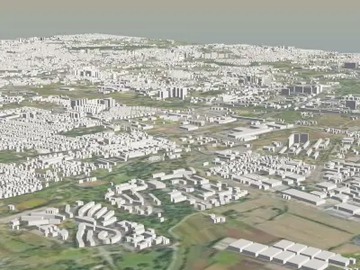 City low poly map 3D model