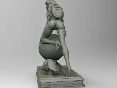 Star Wars Death Star operator pin up girl 3D print model