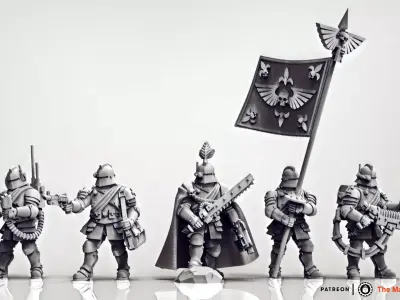 Feudal Guard Command Squad 3D print model