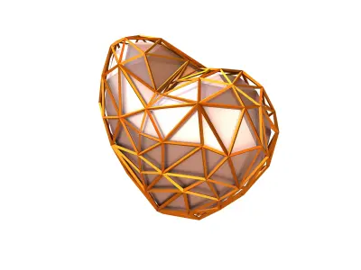 Stylish Heart V4 032 Low-poly 3D model