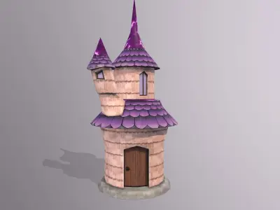 Toon buildings pack v2 Low-poly 3D model